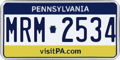 PA license plate MRM2534