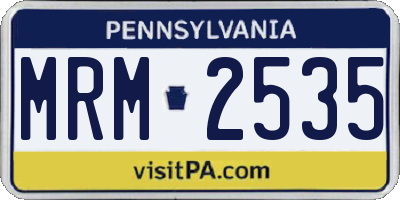 PA license plate MRM2535
