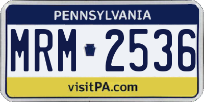 PA license plate MRM2536