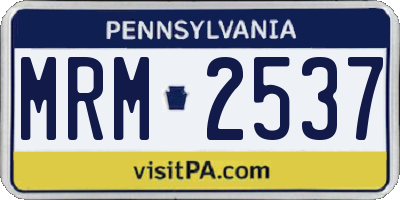 PA license plate MRM2537