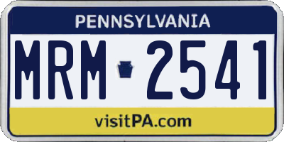 PA license plate MRM2541