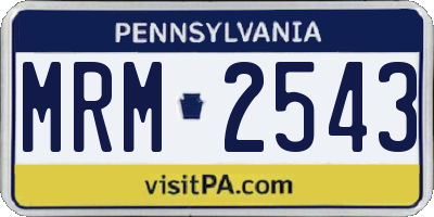 PA license plate MRM2543