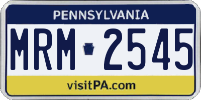 PA license plate MRM2545
