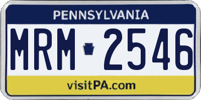 PA license plate MRM2546