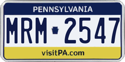 PA license plate MRM2547