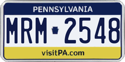 PA license plate MRM2548