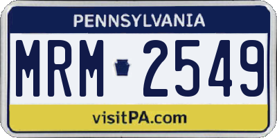 PA license plate MRM2549