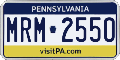 PA license plate MRM2550