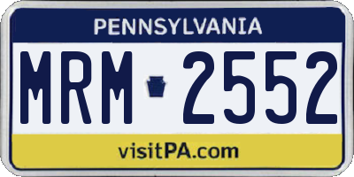 PA license plate MRM2552