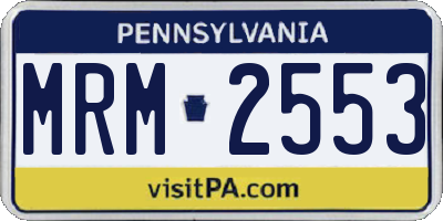 PA license plate MRM2553