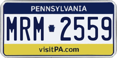 PA license plate MRM2559