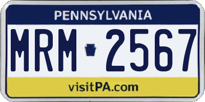 PA license plate MRM2567
