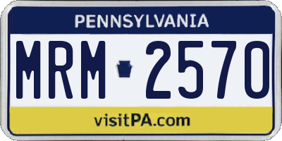 PA license plate MRM2570