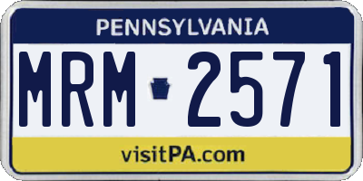 PA license plate MRM2571