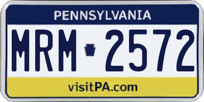 PA license plate MRM2572