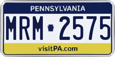 PA license plate MRM2575