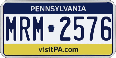 PA license plate MRM2576