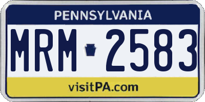PA license plate MRM2583