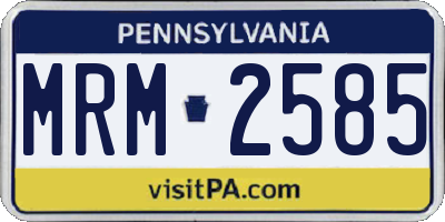 PA license plate MRM2585