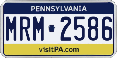 PA license plate MRM2586