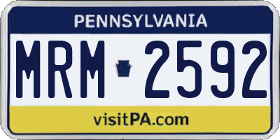PA license plate MRM2592