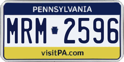 PA license plate MRM2596