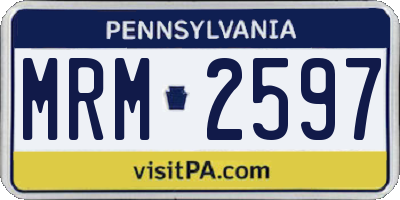 PA license plate MRM2597