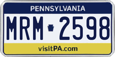PA license plate MRM2598