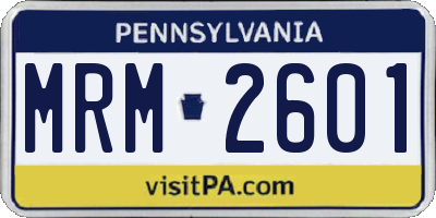 PA license plate MRM2601