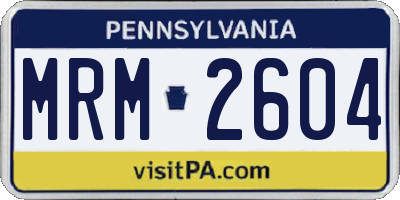 PA license plate MRM2604