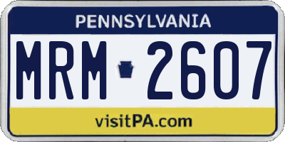 PA license plate MRM2607
