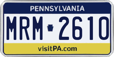 PA license plate MRM2610