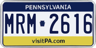 PA license plate MRM2616