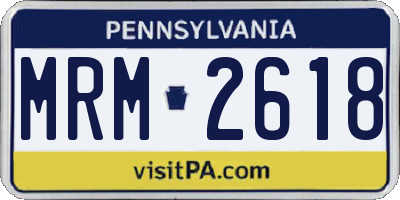 PA license plate MRM2618