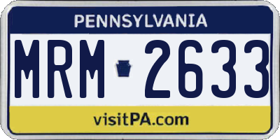 PA license plate MRM2633
