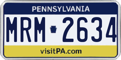 PA license plate MRM2634
