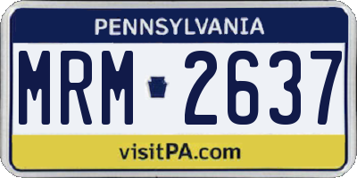 PA license plate MRM2637