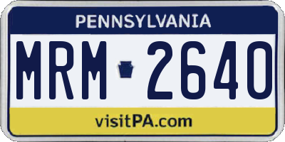 PA license plate MRM2640