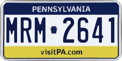 PA license plate MRM2641