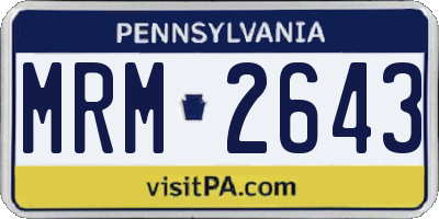 PA license plate MRM2643