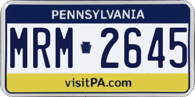 PA license plate MRM2645