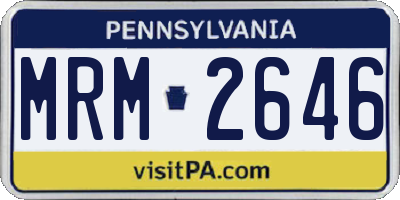 PA license plate MRM2646