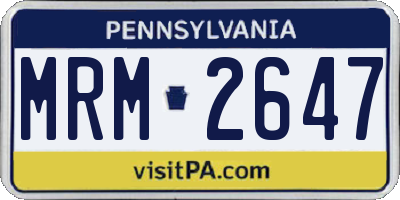 PA license plate MRM2647