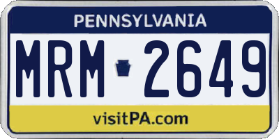 PA license plate MRM2649