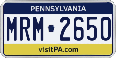 PA license plate MRM2650