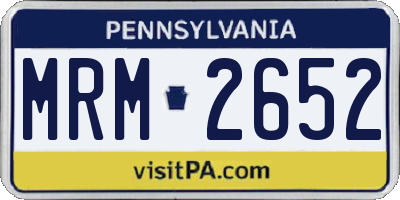 PA license plate MRM2652