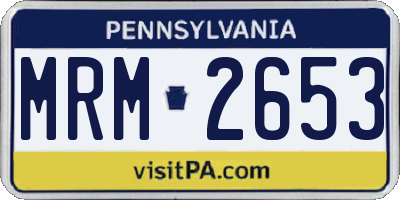 PA license plate MRM2653