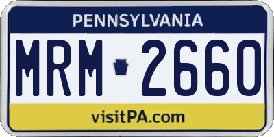 PA license plate MRM2660