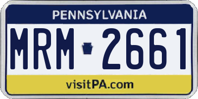 PA license plate MRM2661
