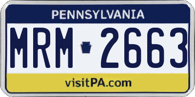 PA license plate MRM2663